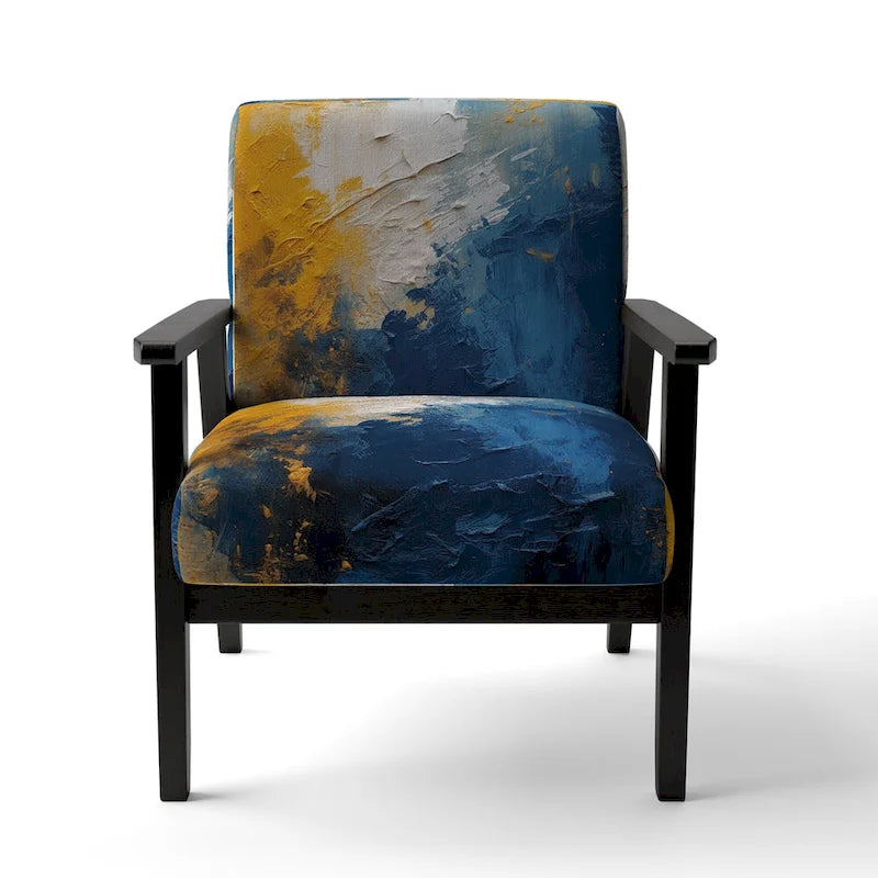 Blue-Yellow Intuitive Imagery Series I — Soft-Upholstered Abstract Decorative Chair / Modern-Style Armchair