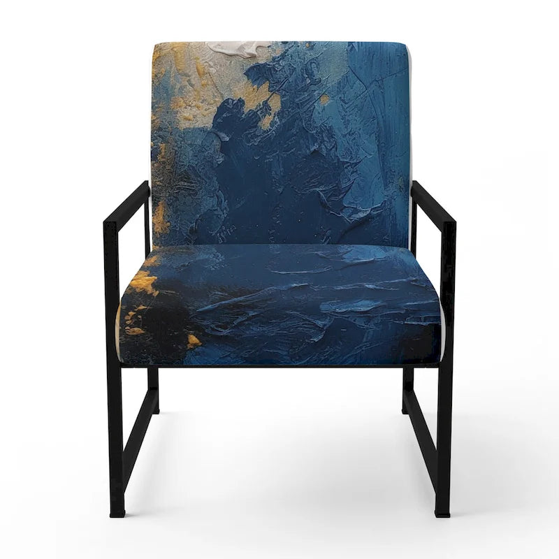 Blue-Yellow Intuitive Imagery Series I — Soft-Upholstered Abstract Decorative Chair / Modern-Style Armchair