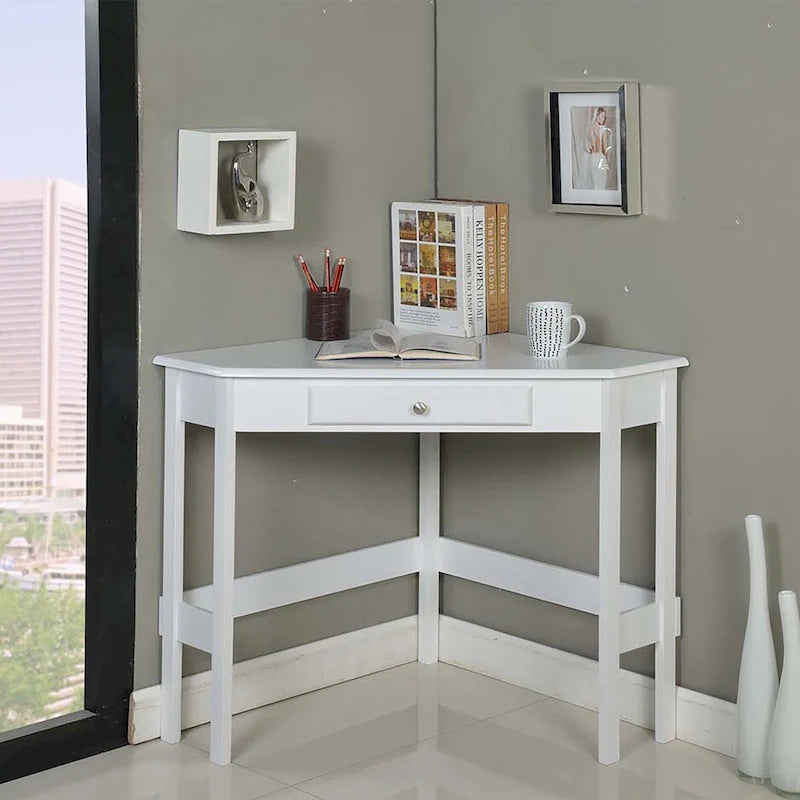 Contemporary Wood 1-drawer Corner Desk