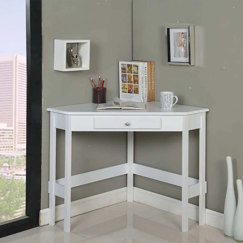 Contemporary Wood 1-drawer Corner Desk