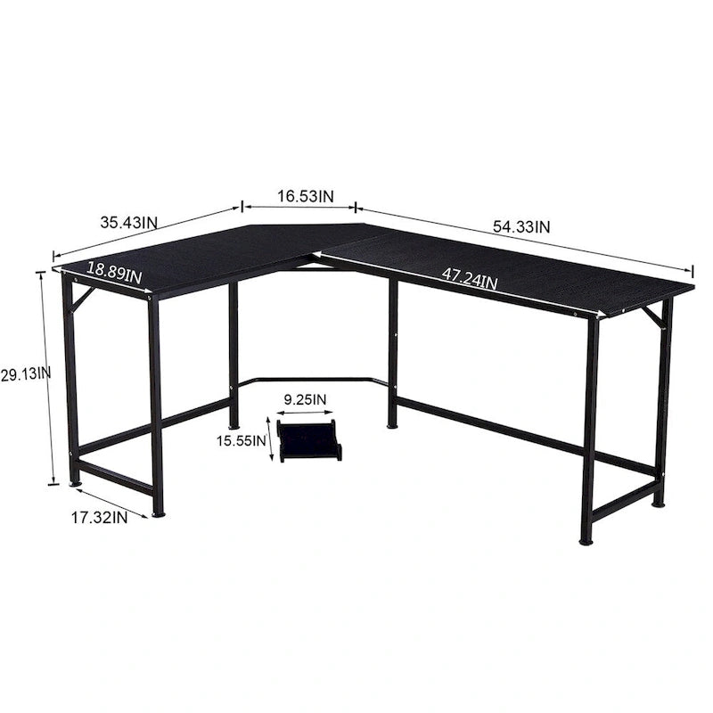 Bureau d'angle gaming en L, MDF 7121