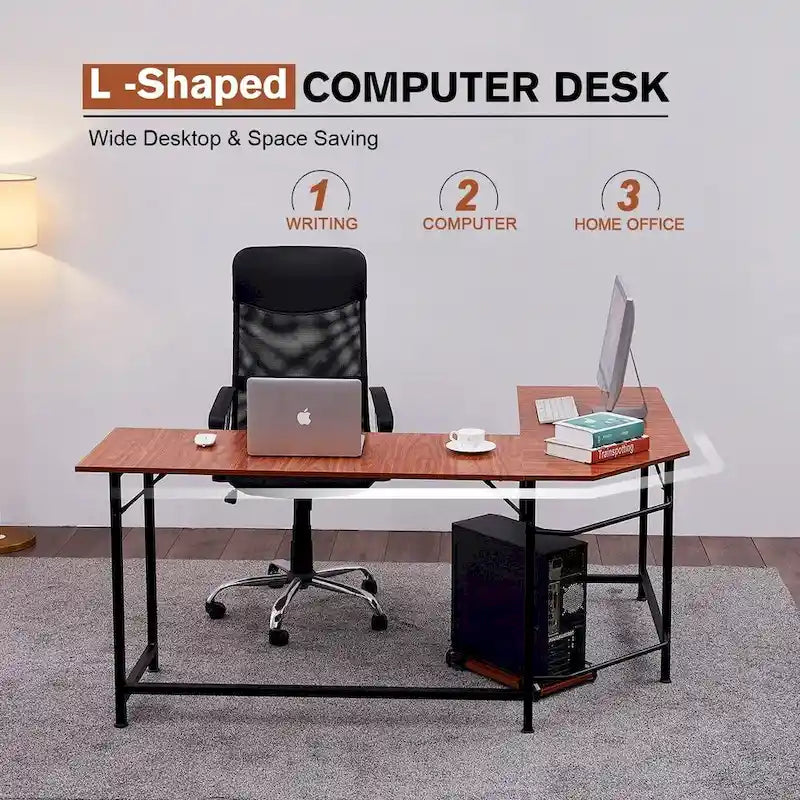 Bureau d'angle gaming en L, MDF 7121