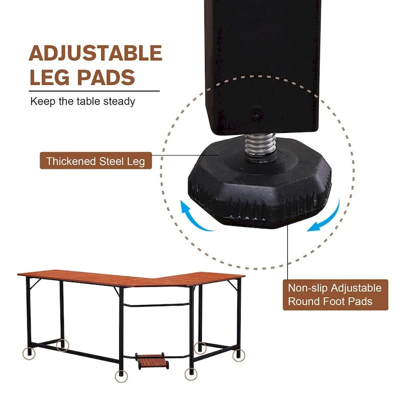 Bureau d'angle gaming en L, MDF 7121