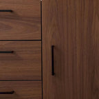 Bahut effet bois avec meuble de service à 3 tiroirs