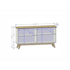 62.99 Meuble d'appoint — Pieds en bois massif, conception à double porte ; Couleurs : blanc crème et cannelle