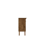 62.99 Meuble d'appoint — Pieds en bois massif, conception à double porte ; Couleurs : blanc crème et cannelle