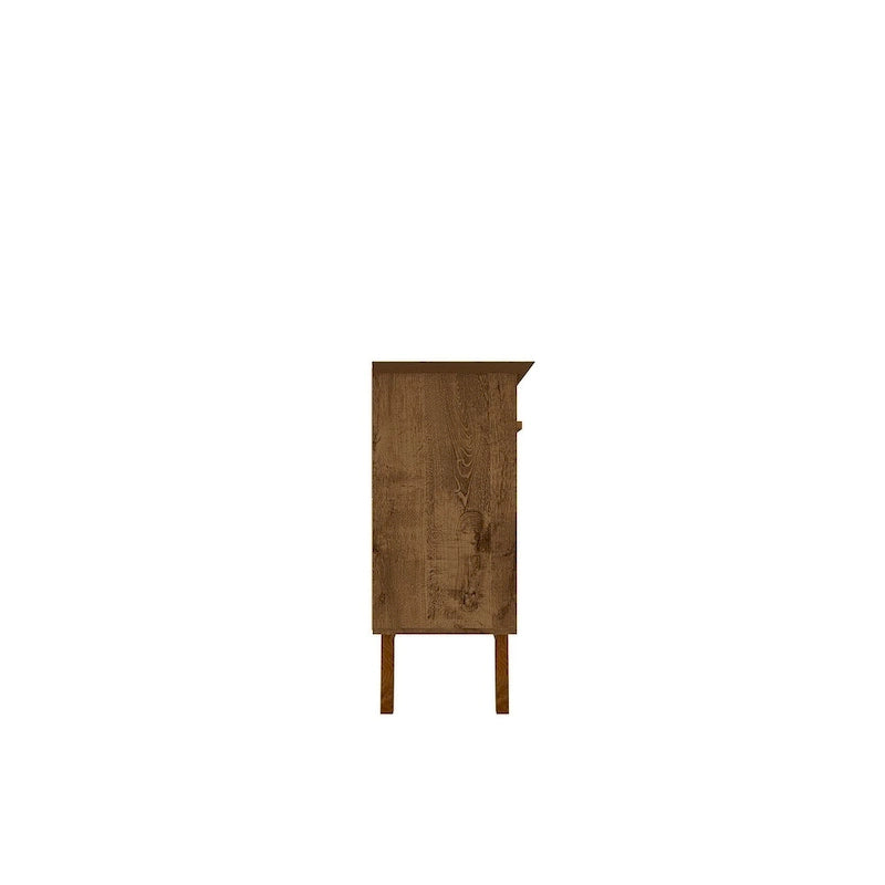 62.99 Meuble d'appoint — Pieds en bois massif, conception à double porte ; Couleurs : blanc crème et cannelle