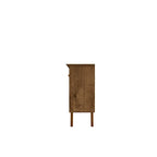 62.99 Meuble d'appoint — Pieds en bois massif, conception à double porte ; Couleurs : blanc crème et cannelle