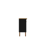 62.99 Meuble d'appoint — Pieds en bois massif, conception à double porte ; Couleurs : blanc crème et cannelle