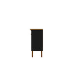 62.99 Meuble d'appoint — Pieds en bois massif, conception à double porte ; Couleurs : blanc crème et cannelle