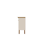 62.99 Meuble d'appoint — Pieds en bois massif, conception à double porte ; Couleurs : blanc crème et cannelle
