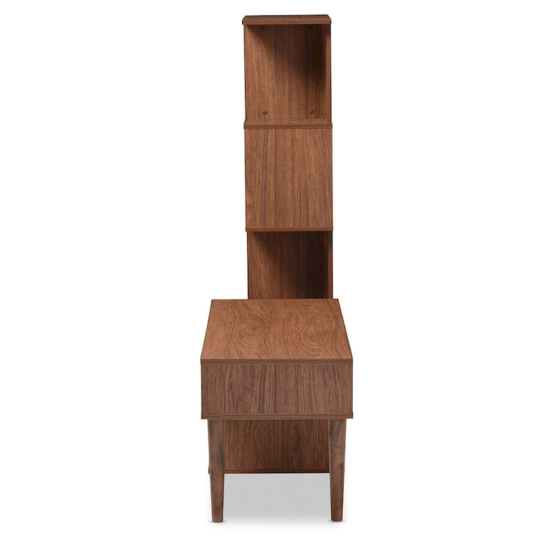 Mid-Century Style Brown Solid Wood TV Cabinet