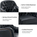 Classic Genuine Leather Barrel Chair With Wooden Legs