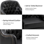 Classic Genuine Leather Barrel Chair With Wooden Legs