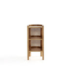 Table d'appoint — Noir avec rotin tressé naturel