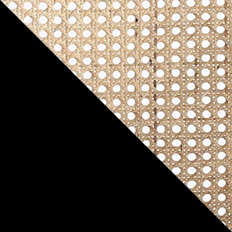 Table d'appoint — Noir avec rotin tressé naturel