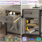 Bureau d'ordinateur en L, tiroir, multiprise, meuble de rangement, sac de rangement