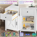 Bureau d'ordinateur en L, tiroir, multiprise, meuble de rangement, sac de rangement