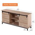 Farmhouse-Style Barn Door TV Stand — Storage Cabinet & Entertainment Center, Fits TVs Up to 65 Inches