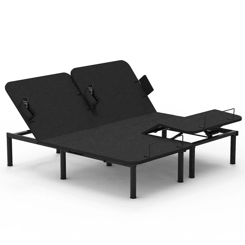 Sommier électrique Twin XL / Queen / King Split — Design zéro jeu, mode zéro gravité, inclut des arrêts matelas