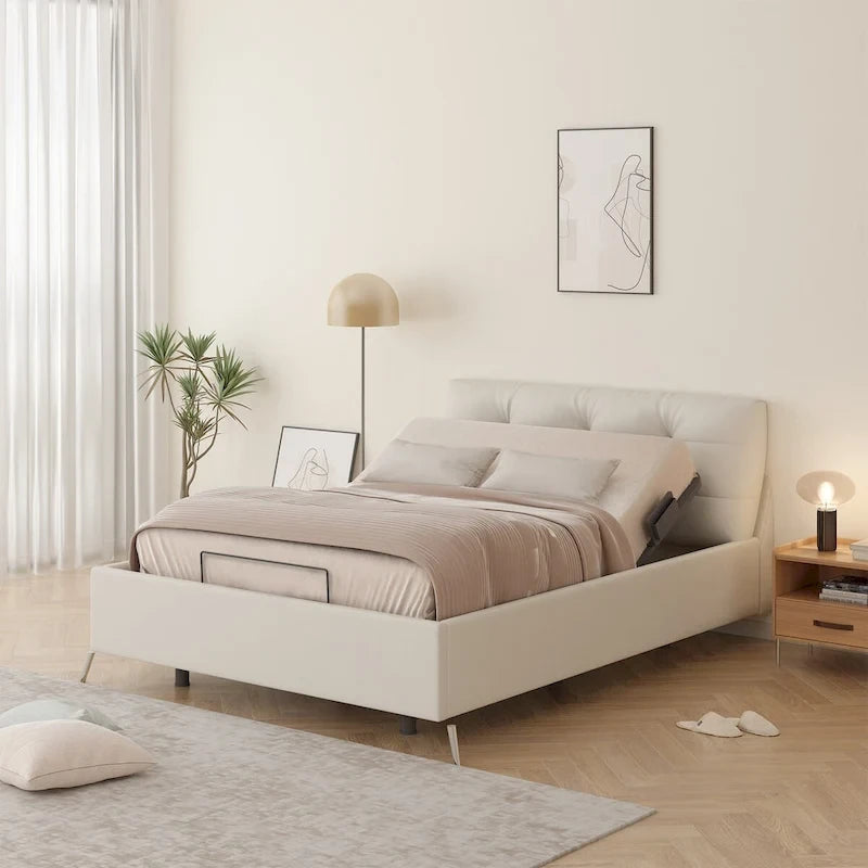 Sommier électrique Twin XL / Queen / King Split — Design zéro jeu, mode zéro gravité, inclut des arrêts matelas