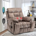 Grand fauteuil inclinable de massage électrique avec fonction de levage, chauffage et porte-gobelet dissimulé