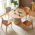 Table à manger ronde Table de cuisine Table à manger pour petit espace en MDF pour 4-6 personnes - D 47.24 x H 49.63
