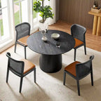 Table à manger ronde Table de cuisine Table à manger pour petit espace en MDF pour 4-6 personnes - D 47.24 x H 49.63