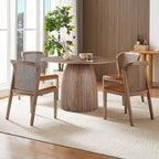 Table à manger ronde Table de cuisine Table à manger pour petit espace en MDF pour 4-6 personnes - D 47.24 x H 49.63