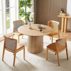 Table à manger ronde Table de cuisine Table à manger pour petit espace en MDF pour 4-6 personnes - D 47.24 x H 49.63