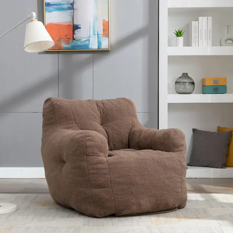 Fauteuil Poire en Fausse Fourrure — Canapé de Sol pour Salon, Chaise Longue pour Chambre à Coucher