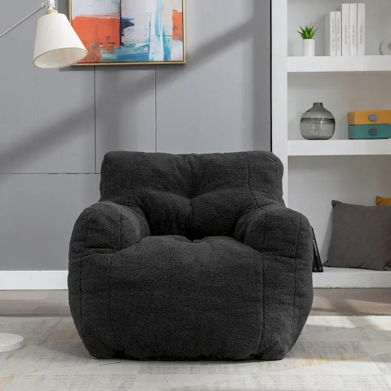 Fauteuil Poire en Fausse Fourrure — Canapé de Sol pour Salon, Chaise Longue pour Chambre à Coucher