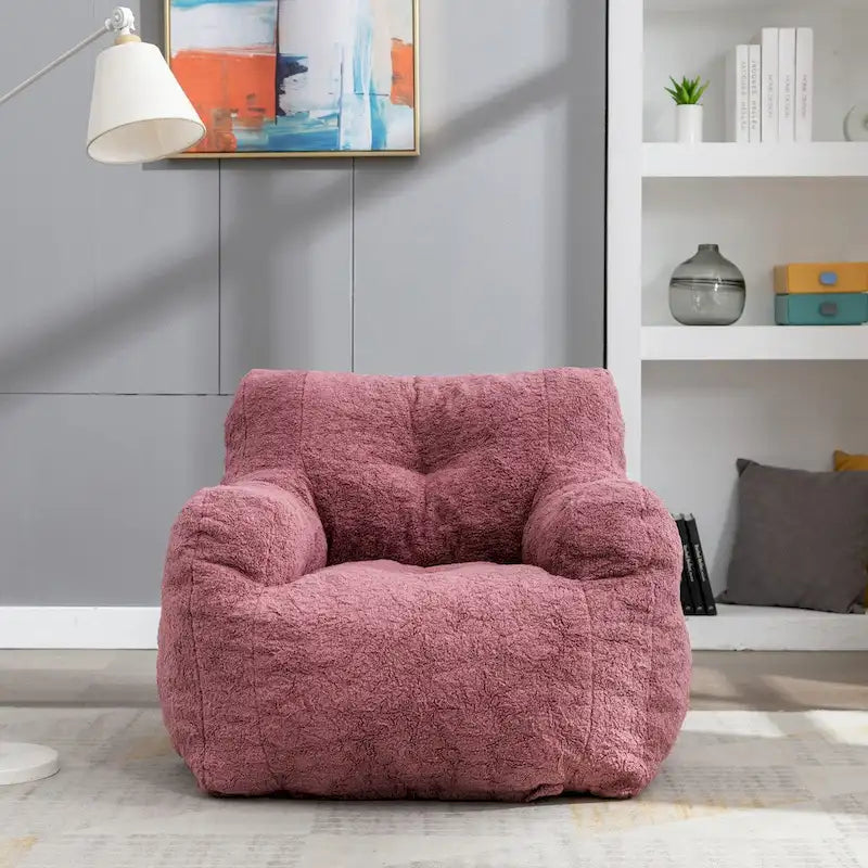 Fauteuil Poire en Fausse Fourrure — Canapé de Sol pour Salon, Chaise Longue pour Chambre à Coucher