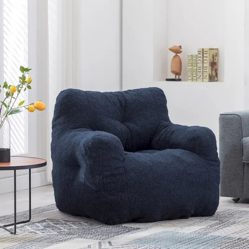Fauteuil Poire en Fausse Fourrure — Canapé de Sol pour Salon, Chaise Longue pour Chambre à Coucher