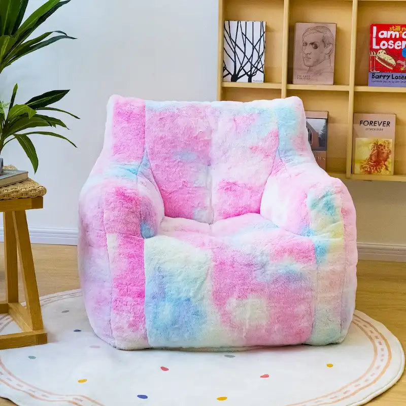 Fauteuil Poire en Fausse Fourrure — Canapé de Sol pour Salon, Chaise Longue pour Chambre à Coucher