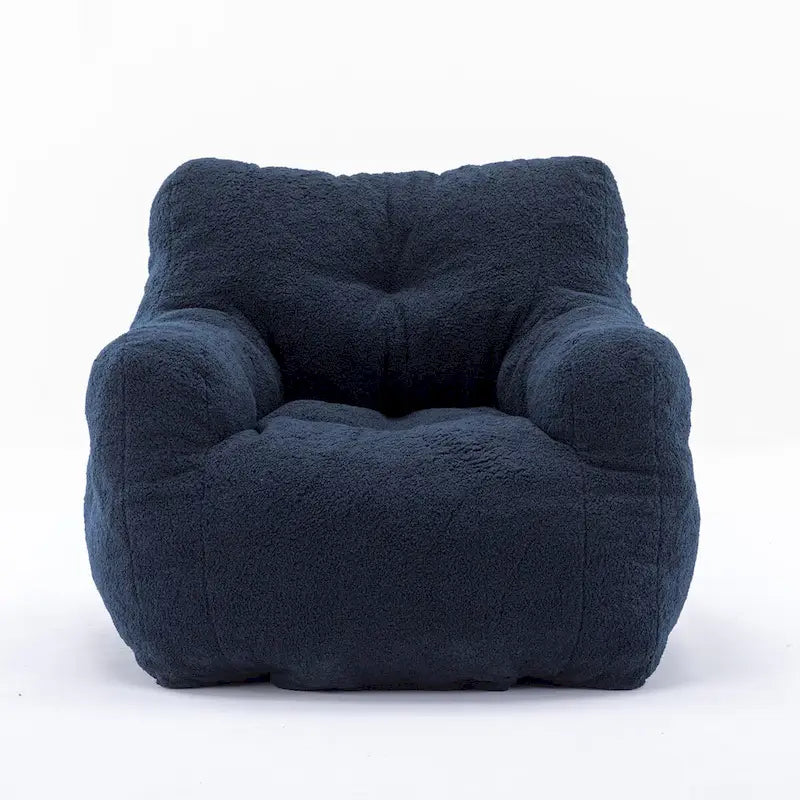 Faux Fur Bean Bag Chair — Living Room Floor Sofa, Bedroom Lounge Chair