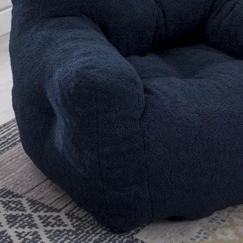 Faux Fur Bean Bag Chair — Living Room Floor Sofa, Bedroom Lounge Chair