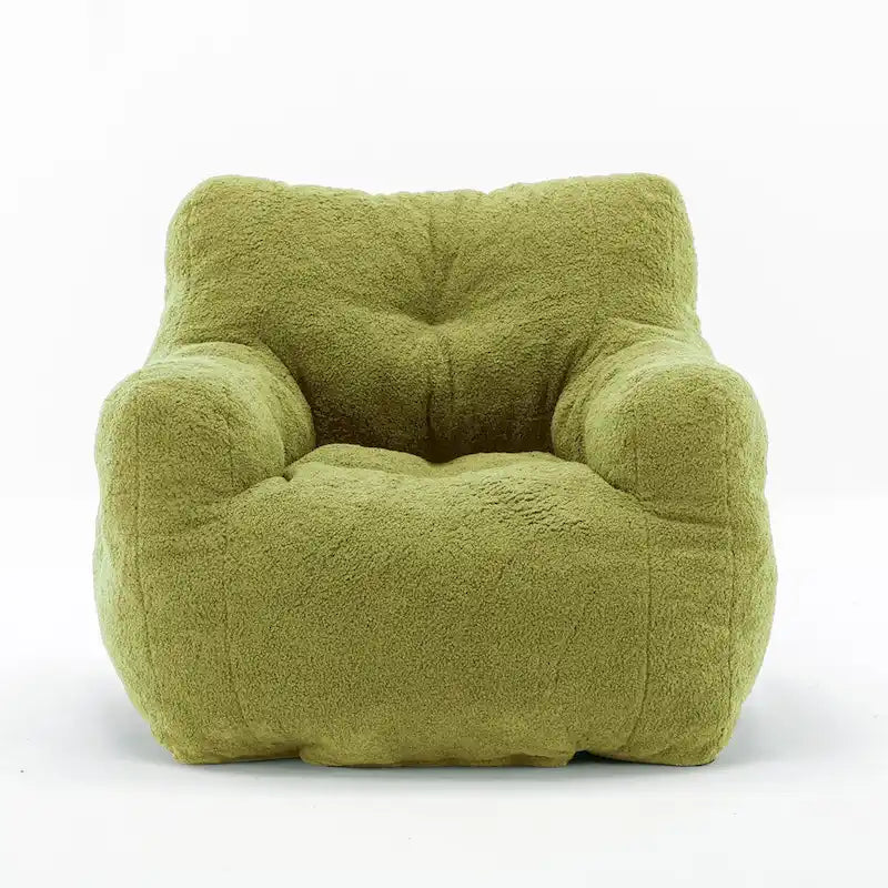 Faux Fur Bean Bag Chair — Living Room Floor Sofa, Bedroom Lounge Chair