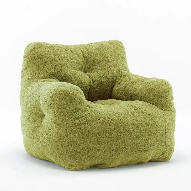 Faux Fur Bean Bag Chair — Living Room Floor Sofa, Bedroom Lounge Chair