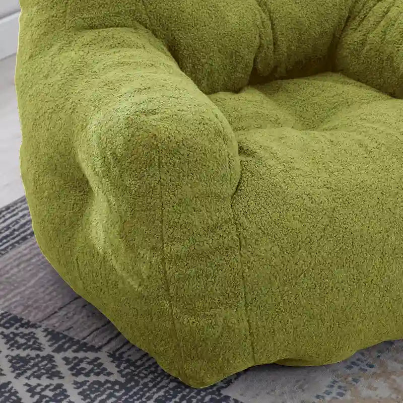 Faux Fur Bean Bag Chair — Living Room Floor Sofa, Bedroom Lounge Chair