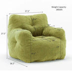 Faux Fur Bean Bag Chair — Living Room Floor Sofa, Bedroom Lounge Chair
