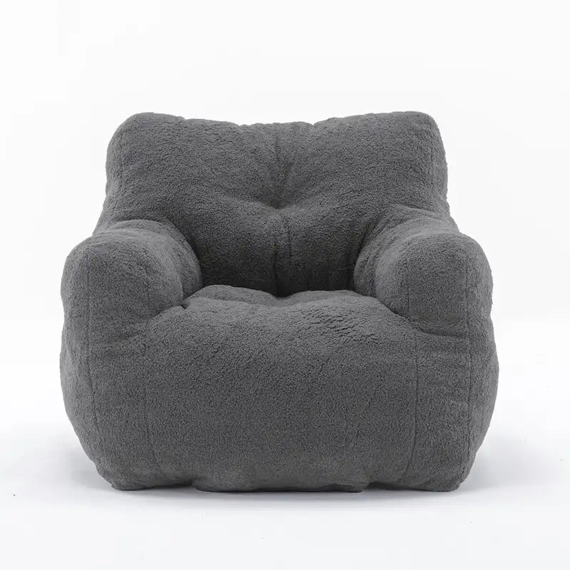 Faux Fur Bean Bag Chair — Living Room Floor Sofa, Bedroom Lounge Chair