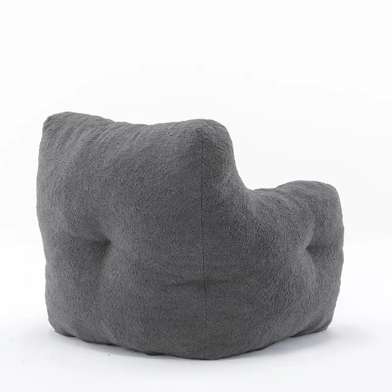 Faux Fur Bean Bag Chair — Living Room Floor Sofa, Bedroom Lounge Chair