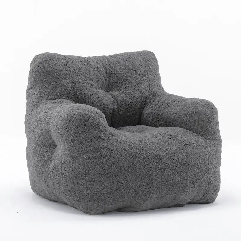 Faux Fur Bean Bag Chair — Living Room Floor Sofa, Bedroom Lounge Chair