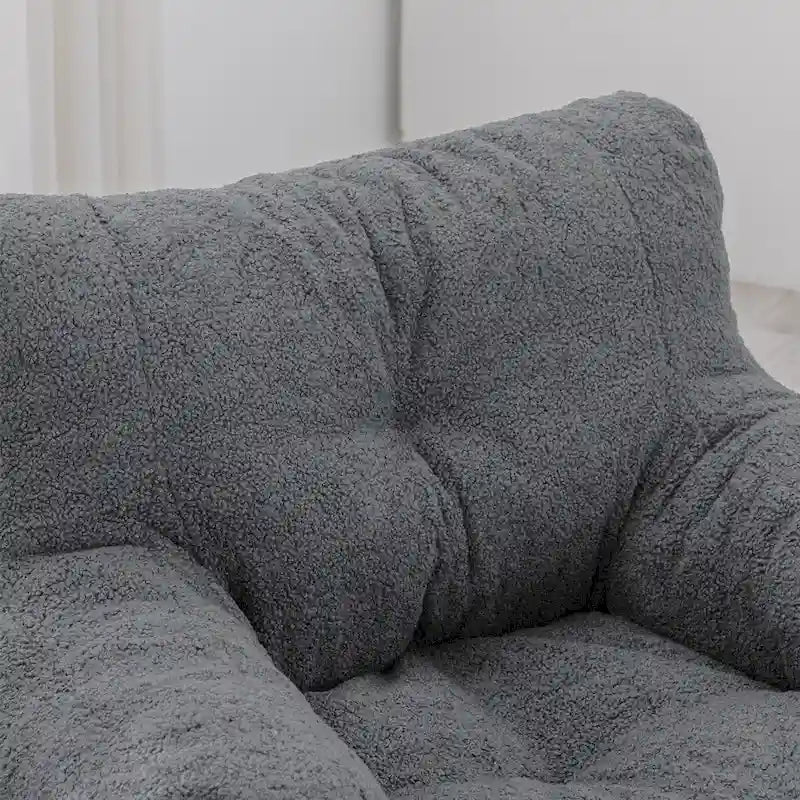 Faux Fur Bean Bag Chair — Living Room Floor Sofa, Bedroom Lounge Chair