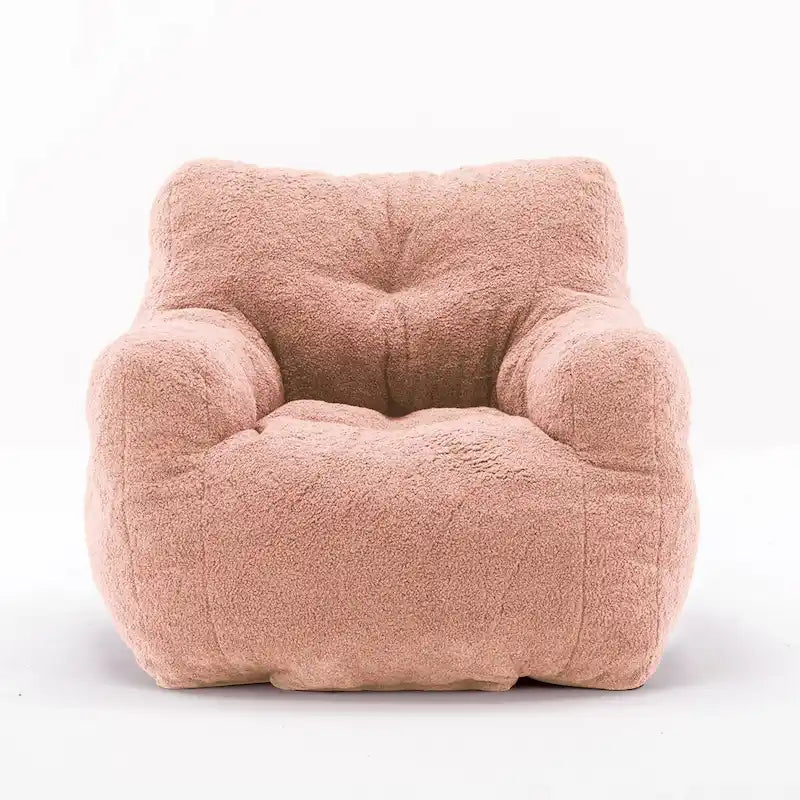 Faux Fur Bean Bag Chair — Living Room Floor Sofa, Bedroom Lounge Chair
