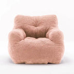 Faux Fur Bean Bag Chair — Living Room Floor Sofa, Bedroom Lounge Chair