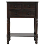 Narrow Slim Esspreso Console Table/Sofa Table with 3 Drawers and 1 Bottom Shelf - 23.7L x 13W x 31.1H