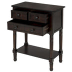 Table console/table d'appoint étroite et fine pour expresso avec 3 tiroirs et 1 étagère inférieure - 60,2 cm L x 33 cm l x 79 cm H