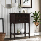 Table console/table d'appoint étroite et fine pour expresso avec 3 tiroirs et 1 étagère inférieure - 60,2 cm L x 33 cm l x 79 cm H